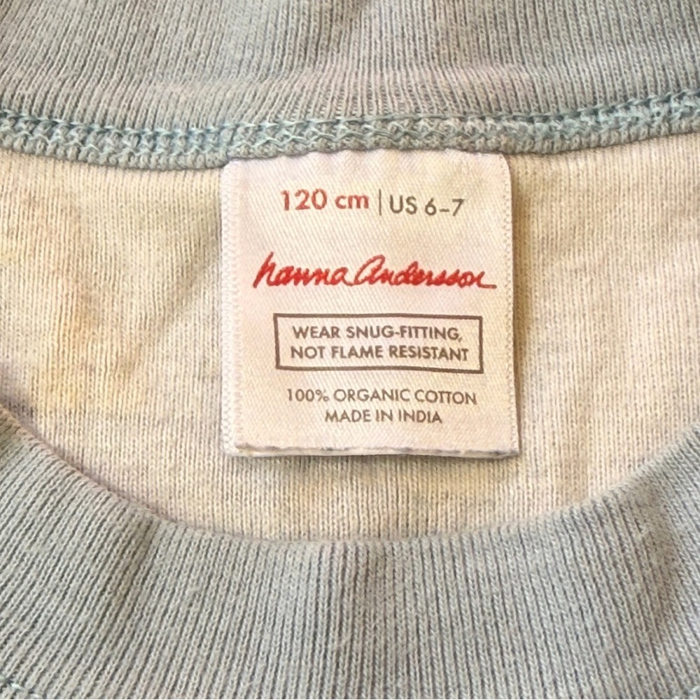 🚂 Hanna Andersson Light Blue Pajama Top Shirt Train Print EUC 120 cm US 6-7 - Picture 3 of 4